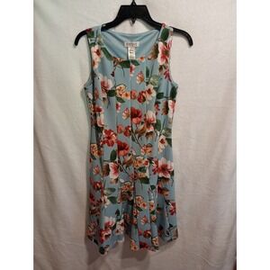 Enfocus Studio Dress Women's Blue Floral Size 6 Sleeveless‎